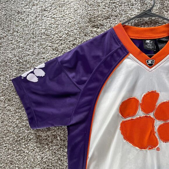 Vintage 90s Clemson Tigers Jersey Youth Extra Large Starter Embroidered Y2K Boys - Picture 5 of 15